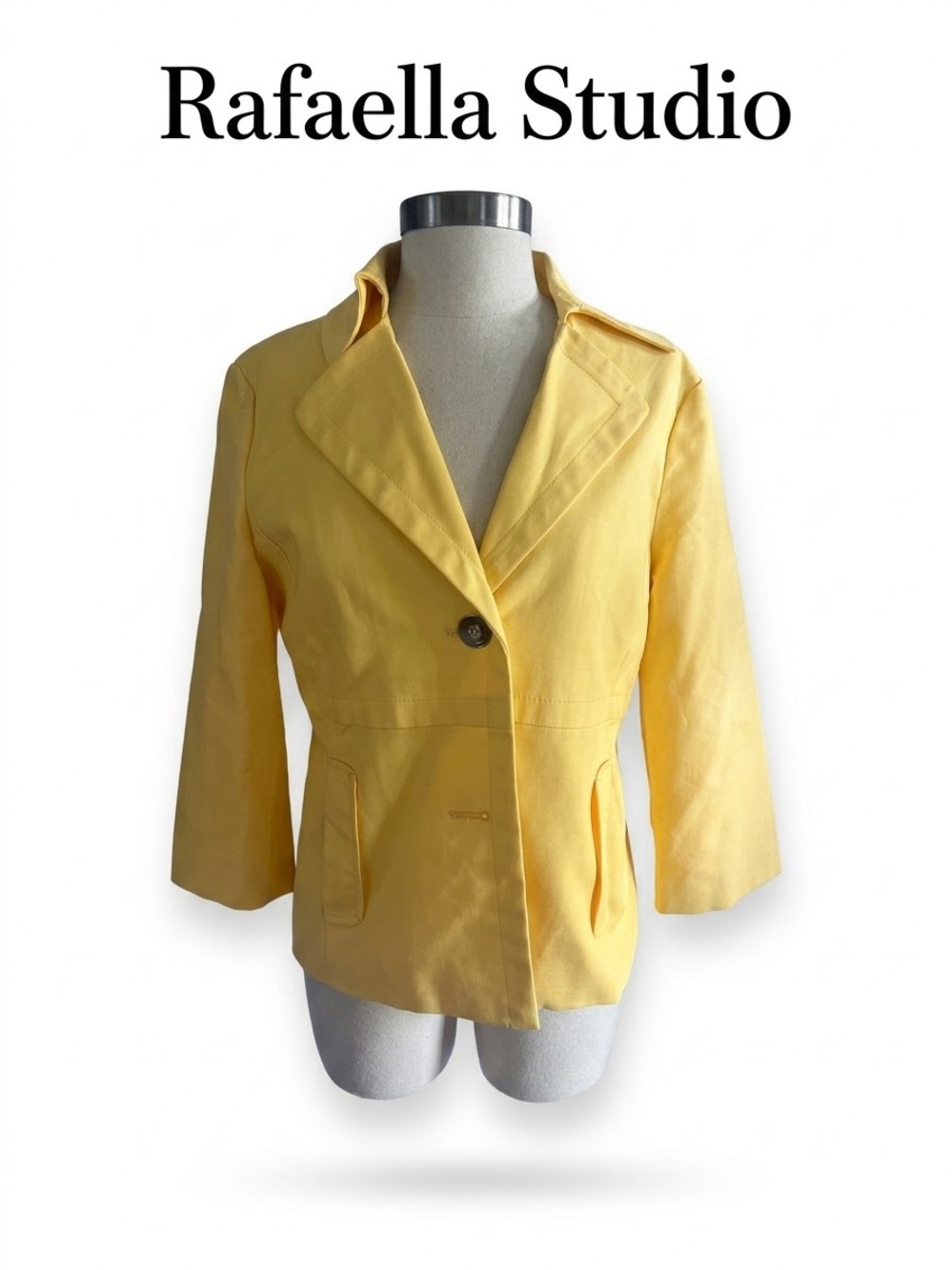 Rafaella Yellow Women's Lightweight Blazer Jacket Size S 0233